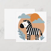 Whimsical zebra Scandinavische invloeden Notitiekaartje (Voorkant / Achterkant)