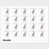 Whimsical-Zebra Vierkante Sticker (Vel)