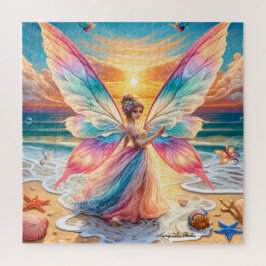 Whimsical Zee Fairy bij Ocean Sunset Legpuzzel