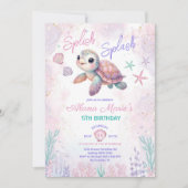 Whimsical Zee Schildpad Onderwater Verjaardagsfees Kaart (Voorkant)