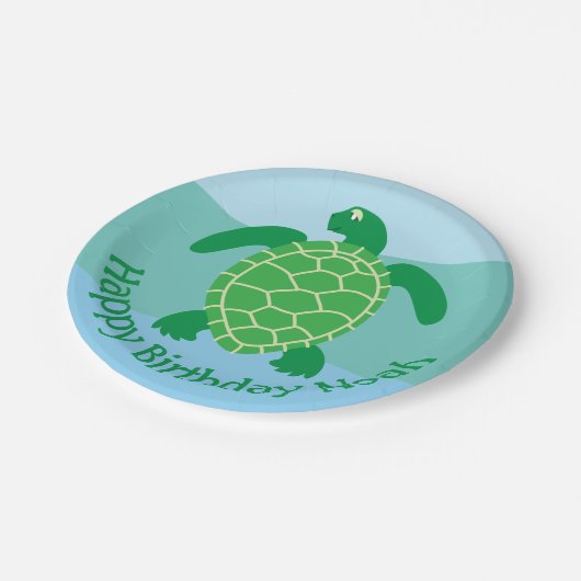 Whimsical Zee Schildpad Papier Borden Papieren Bordje (Gekanteld)