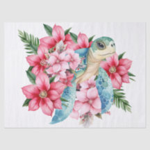 Whimsical Zee Schildpad & roze bloemen