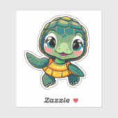 Whimsical zee schildpad sticker voor kinderen (Vel)