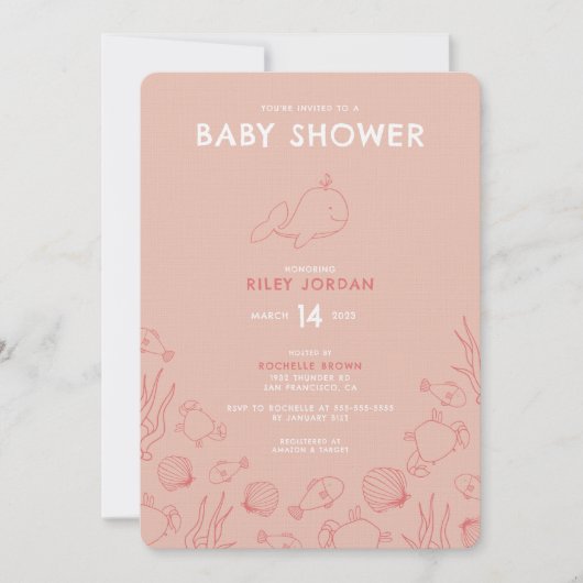 Whimsical Zee Thaise Baby shower Invitation Kaart (Voorkant)