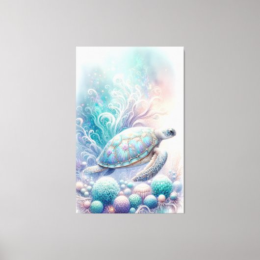 Whimsical Zee Turtle Wall Art Canvas Afdruk (Voorkant)