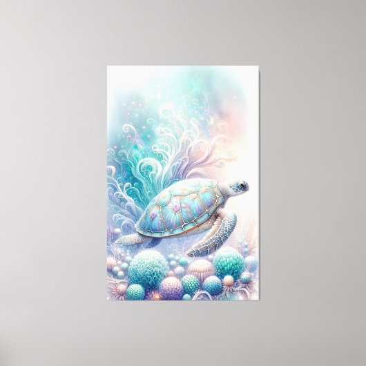 Whimsical Zee Turtle Wall Art Canvas Afdruk (Voorkant)