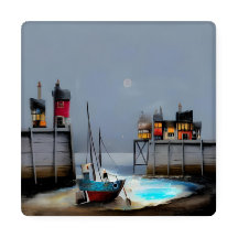 Whimsical zeegezicht - set van vier unieke onderze