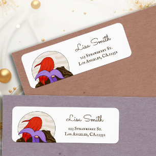 Whimsical Zeemeermin en Maan Retouradres Etiket
