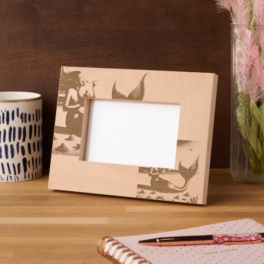 Whimsical zeemeermin genieten van ijs gegraveerde lijstjes (Links)