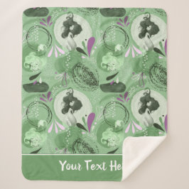 Whimsical Zeemeermin Groen Abstract Sherpa Deken