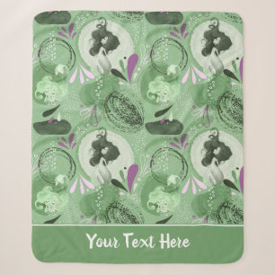 Whimsical Zeemeermin Groen Abstract Sherpa Deken
