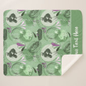 Whimsical Zeemeermin Groen Abstract Sherpa Deken (Voorkant (horizontaal))
