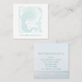 Whimsical Zeemeermin Koraal Haar Ocean Waves Vierkante Visitekaartje (Voorkant / Achterkant)