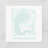 Whimsical Zeemeermin Koraal Haar Ocean Waves Vierkante Visitekaartje (Voorkant)