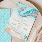 Whimsical Zeemeermin Meisje Baby shower Blauwgroen Kaart