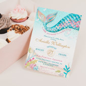 Whimsical Zeemeermin Meisje Baby shower Blauwgroen Kaart