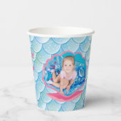 Whimsical Zeemeermin Onder het Zee Birthday Paper  Papieren Bekers (Achterkant)
