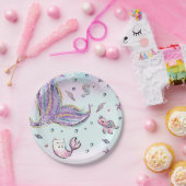 Whimsical Zeemeermin Onder het Zee Mercat Verjaard Papieren Bordje (Feest)