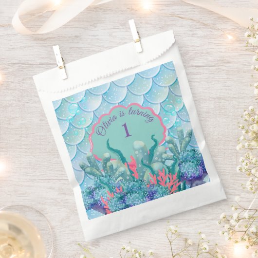Whimsical Zeemeermin Onder het Zee Verjaardag Bedankzakje (Geknipt)