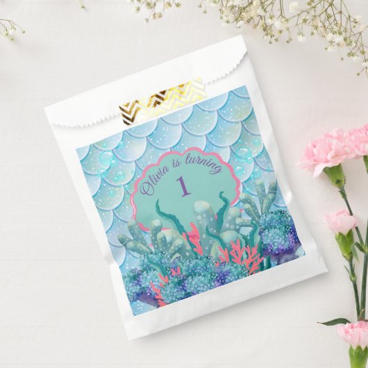 Whimsical Zeemeermin Onder het Zee Verjaardag Bedankzakje (Gezegeld)