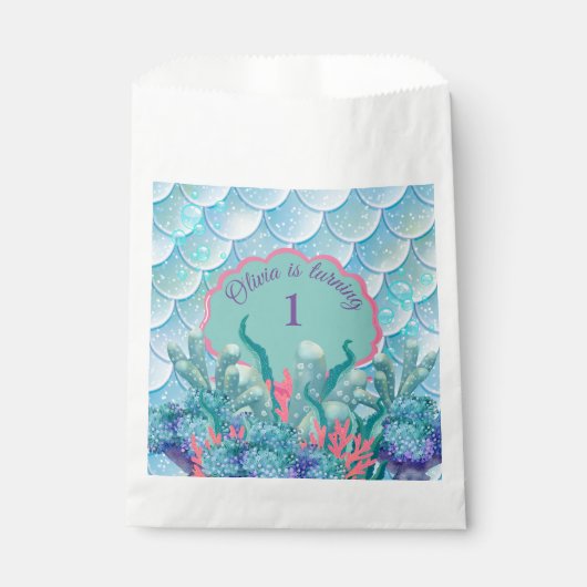 Whimsical Zeemeermin Onder het Zee Verjaardag Bedankzakje (Voorkant)