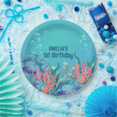 Whimsical Zeemeermin Onder het Zee Verjaardag Papieren Bordje (Feest)