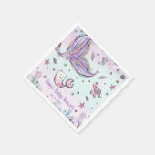 Whimsical Zeemeermin Onder het Zee Verjaardagsdouc Servet (Hoek)