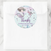 Whimsical Zeemeermin Onder het Zee Verjaardagsguns Ronde Sticker (Tas)