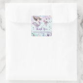 Whimsical Zeemeermin Onder het Zee Verjaardagsguns Vierkante Sticker (Tas)