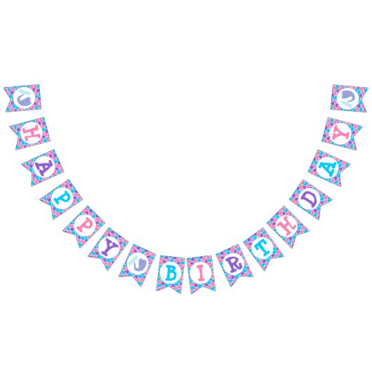 Whimsical Zeemeermin Staart Gelukkige Verjaardag Vlaggetjes (Alle)