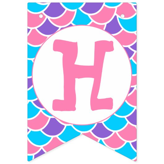 Whimsical Zeemeermin Staart Gelukkige Verjaardag Vlaggetjes (Tweede vlag)