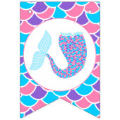Whimsical Zeemeermin Staart Gelukkige Verjaardag Vlaggetjes (Eerste vlag)