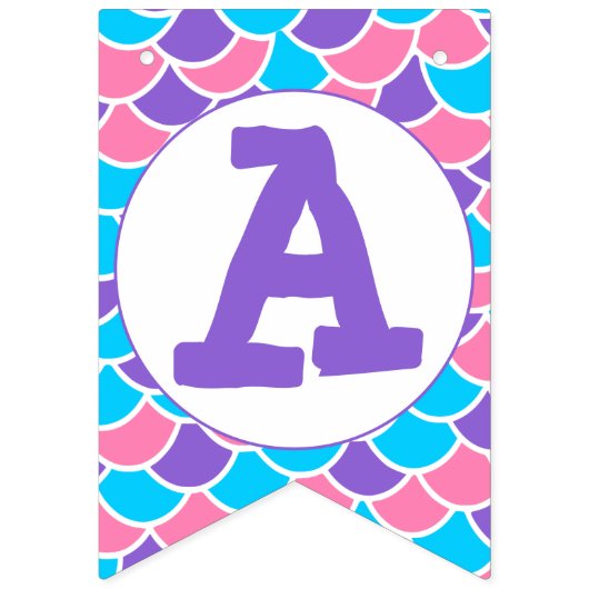 Whimsical Zeemeermin Staart Gelukkige Verjaardag Vlaggetjes (Derde vlag)