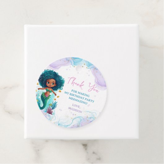 Whimsical Zeemeermin Verjaardagsfeestje Dank u Bedankjes Labels (In situ)