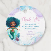 Whimsical Zeemeermin Verjaardagsfeestje Dank u Bedankjes Labels (Voorkant)