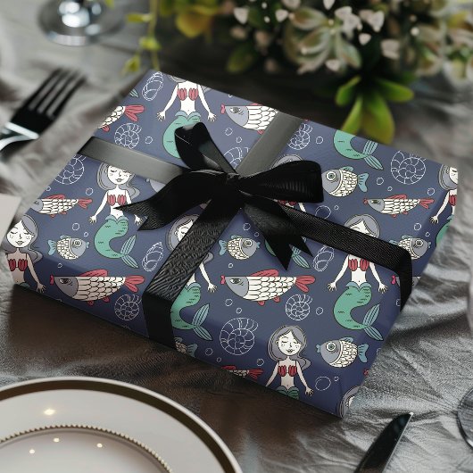 Whimsical Zeemeermin & Zee Creatures Ocean Cadeaupapier