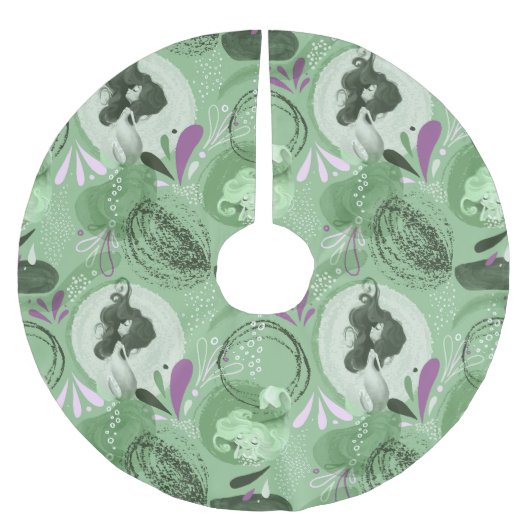 Whimsical Zeemeerminnen Groen Abstract Kerstboom Rok (Voorkant)