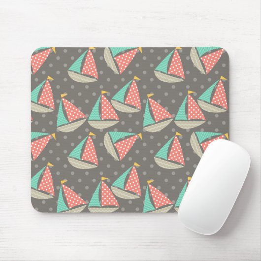 Whimsical Zeilboten Mousepad Muismat (Met muis)