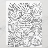 Whimsical Zen Doodle Trees Quote Name Coloring (Voorkant / Achterkant)