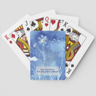 Whimsical Zen Quote Waterverf Bloemen Pokerkaarten