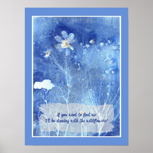 Whimsical Zen Quote Waterverf Bloemen Poster (Voorkant)