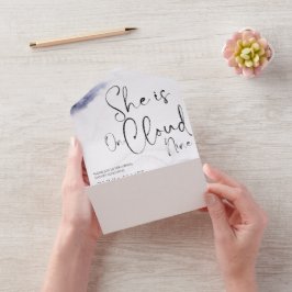 Whimsical zij is op cloud nine bruidsfeest  all in one uitnodiging