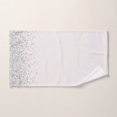 Whimsical zilveren glitter op wit monogram bad handdoek (Handdoek)