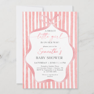 Whimsical Zoete Kleine Meisje Roze Strik Baby Show Kaart