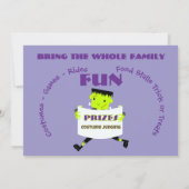 Whimsical Zombie Party Halloween Party Kaart (Achterkant)