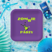 Whimsical Zombie Party Halloween Party Papieren Bordje (Feest)