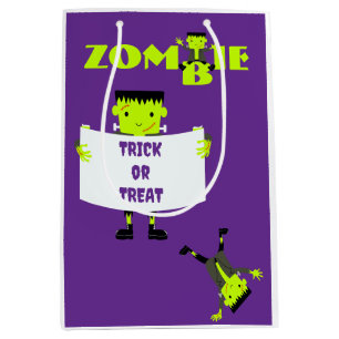 Whimsical Zombie Party Halloween Trick or treat Medium Cadeauzakje