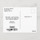 Whimsical Zombie Pilot Vliegtuig Kinder Halloween Briefkaart (Achterkant)