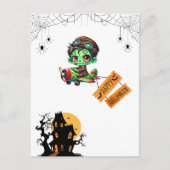 Whimsical Zombie Pilot Vliegtuig Kinder Halloween Briefkaart (Voorkant)