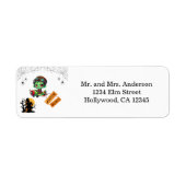 Whimsical Zombie Pilot Vliegtuig Kinder Halloween Etiket (Voorkant)